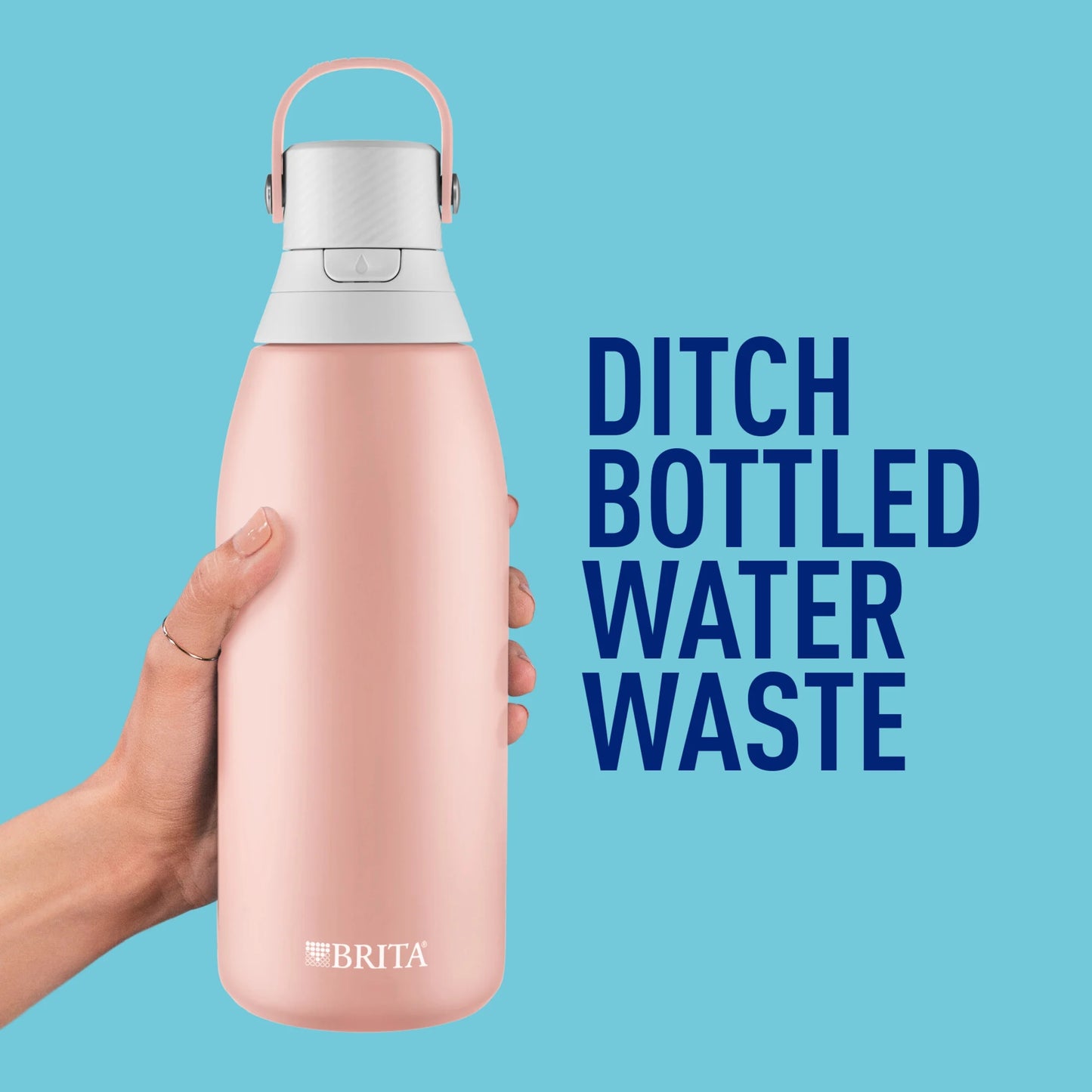 Premium Stainless Steel Leak Proof Filtered Water Bottle, Rose, 32 Oz