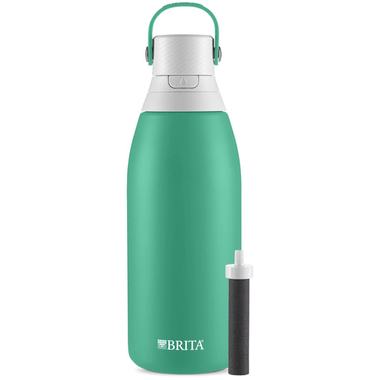 Premium Stainless Steel, Insulated Leak Proof Filtered Water Bottle, Jade, 32 Oz