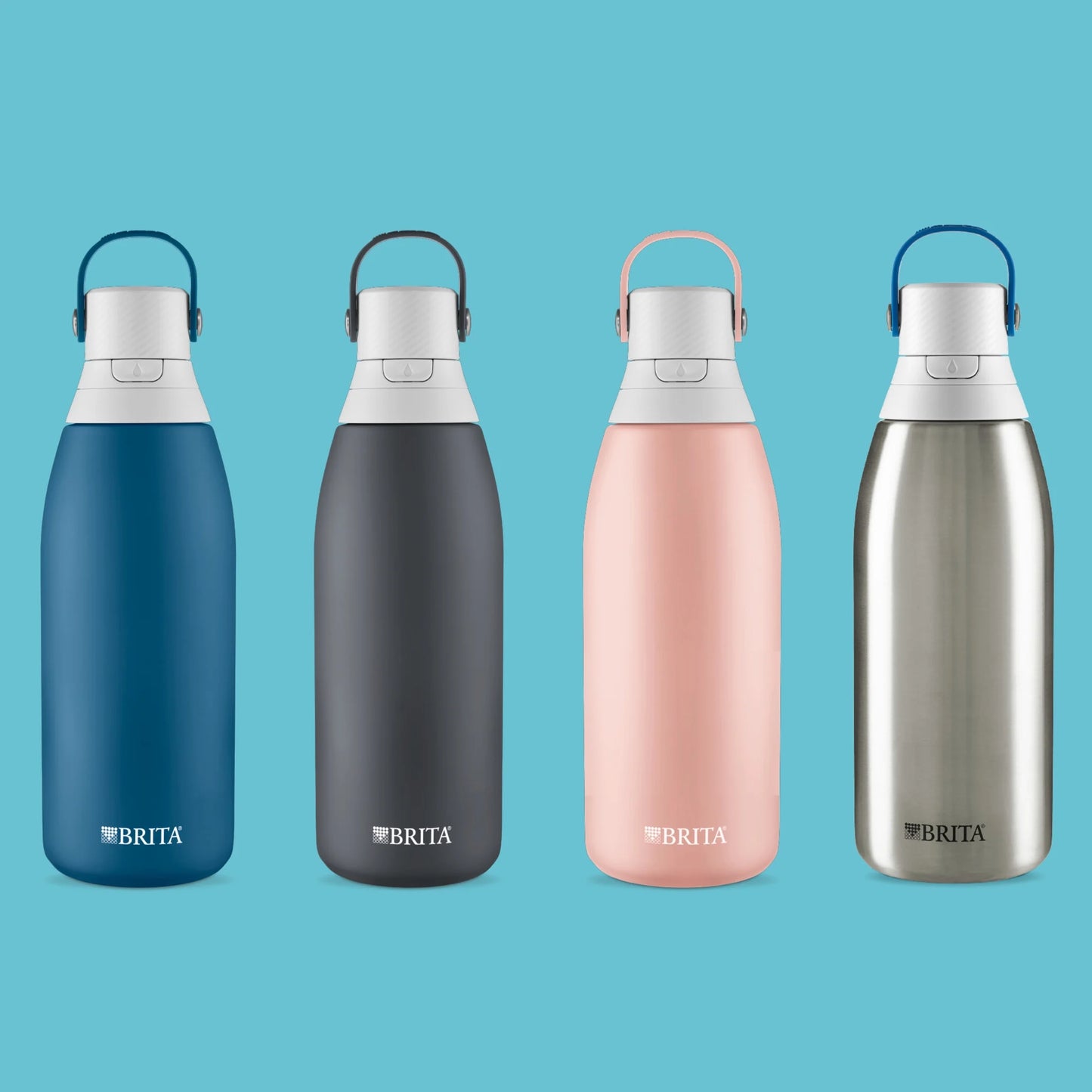 Premium Stainless Steel Leak Proof Filtered Water Bottle, Rose, 32 Oz
