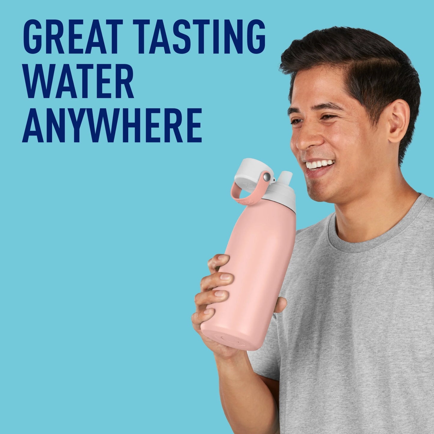Premium Stainless Steel Leak Proof Filtered Water Bottle, Rose, 32 Oz