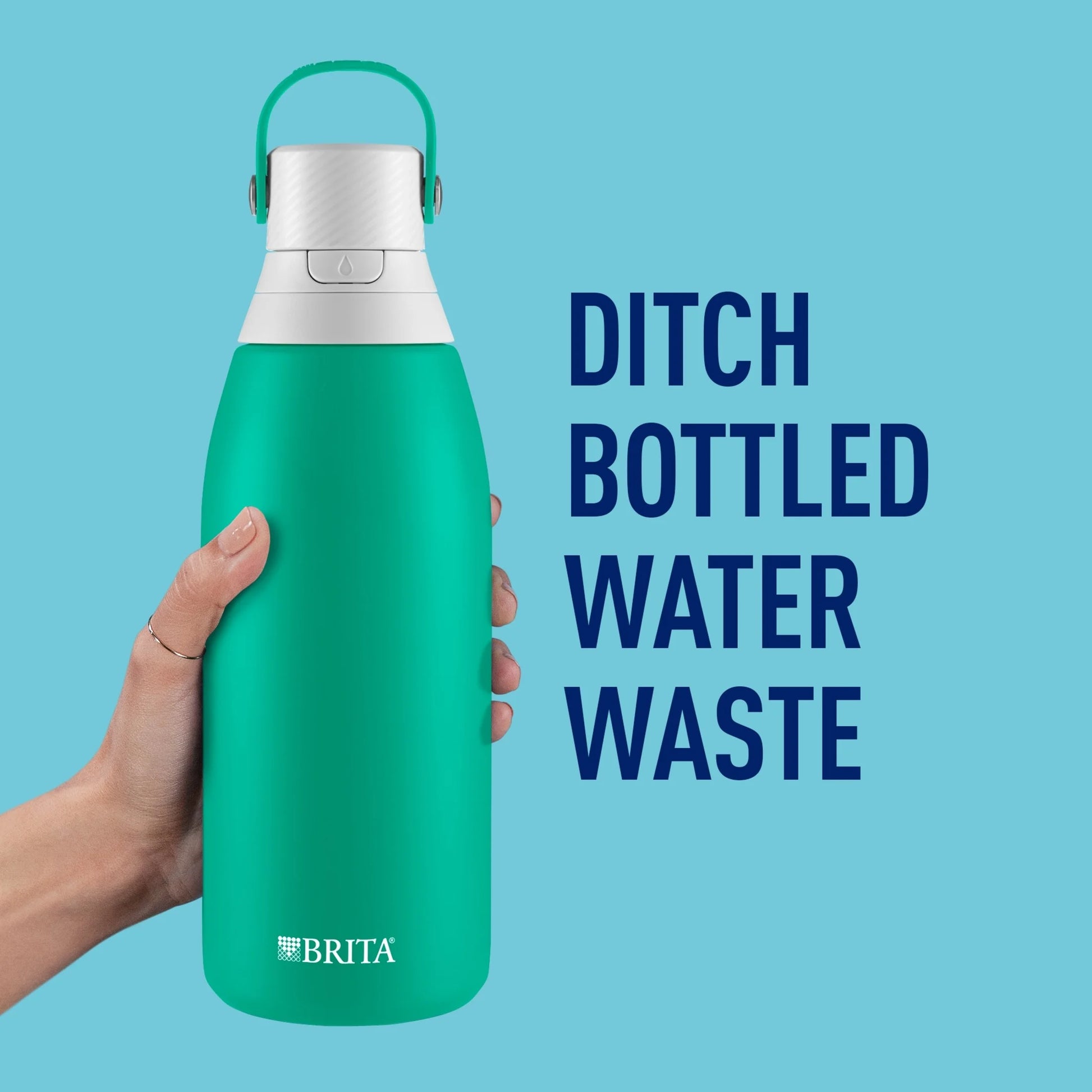 Premium Stainless Steel, Insulated Leak Proof Filtered Water Bottle, Jade, 32 Oz