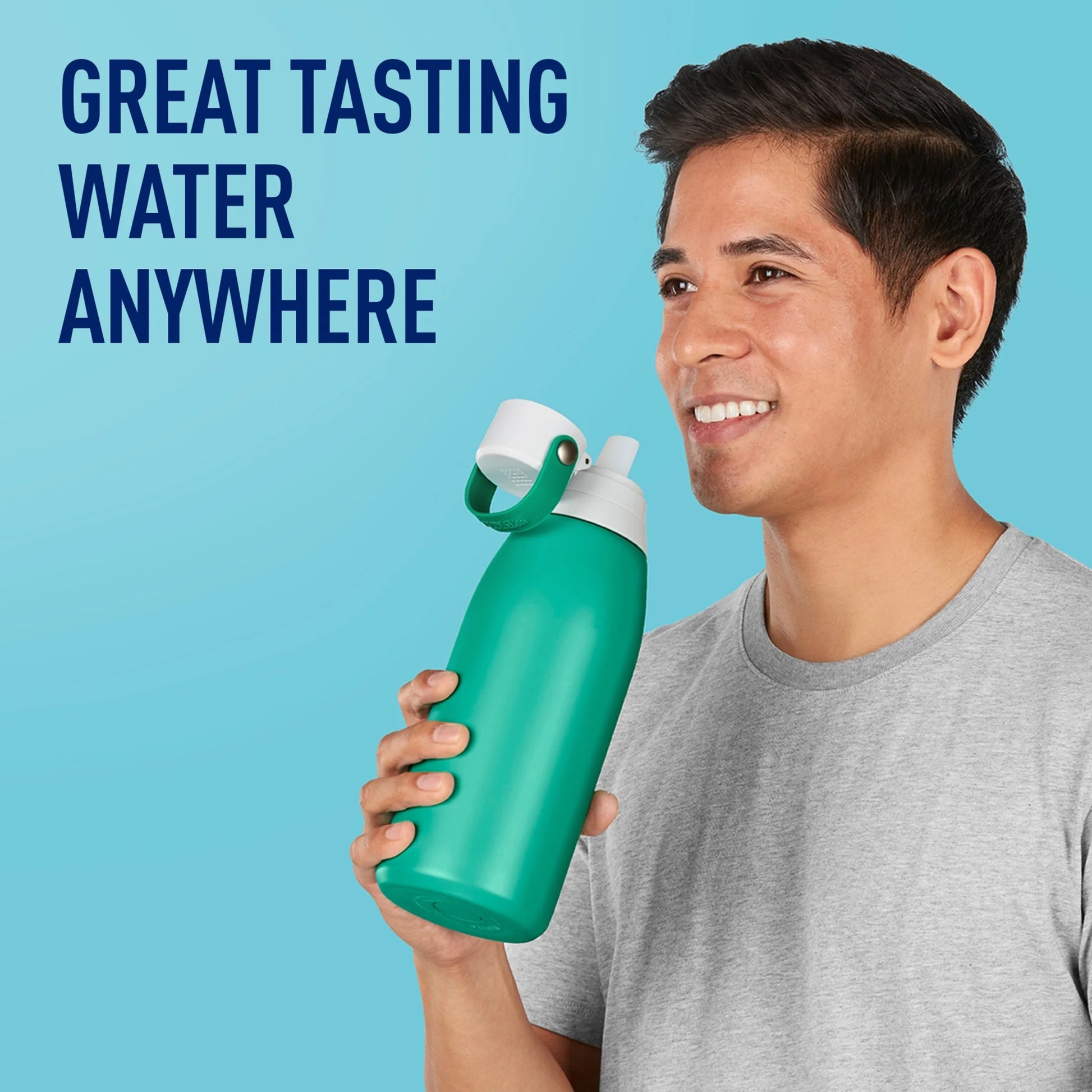 Premium Stainless Steel, Insulated Leak Proof Filtered Water Bottle, Jade, 32 Oz
